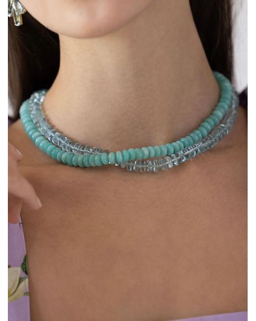 Irene Neuwirth Blue 18Kt Beaded Candy Aquamarine Necklace