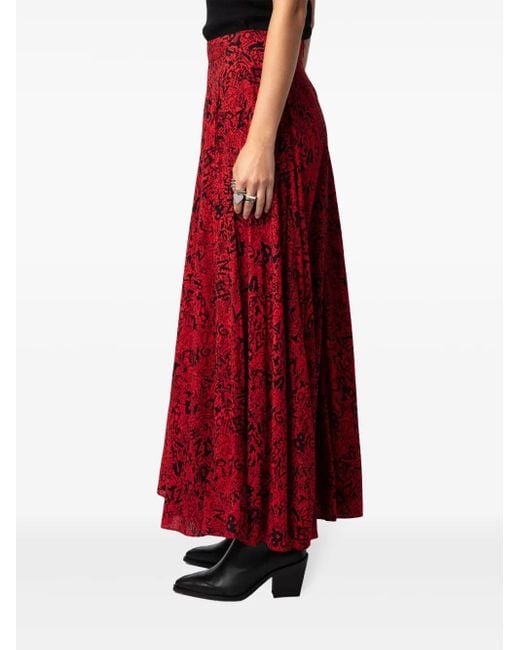 Zadig & Voltaire Red Joyo Soft Skirt