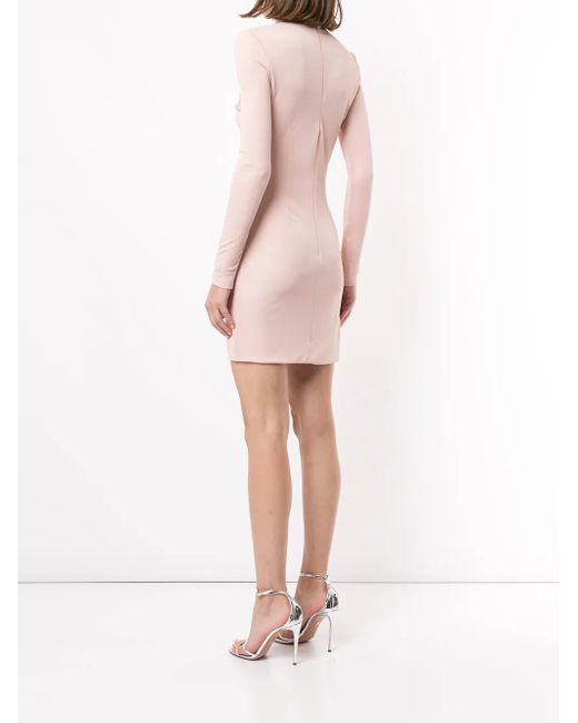 Tom Ford Pink Gathered Detail Fitted Dress
