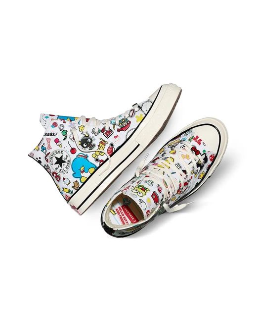 Converse White X Hello Kitty And Friends Chuck 70 Stickers Sneakers