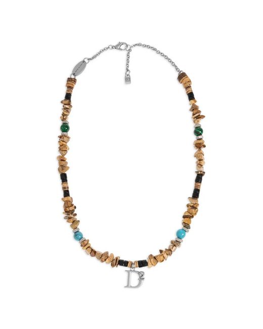 DSquared² Metallic Stones Pendant Necklace for men