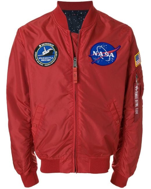 Countdown Creations Men NASA Full Zip Royal Blue Bomber Jacket, XL | eBay