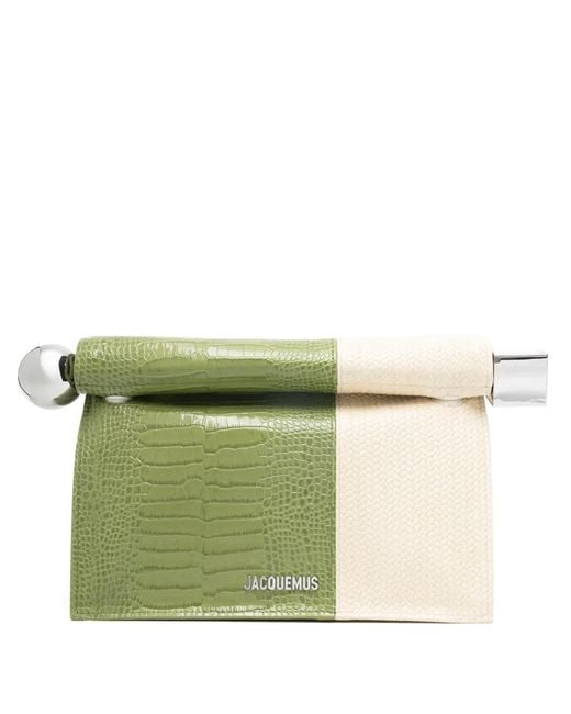 Jacquemus Green Rond Carré Two-Toned Clutch Bag