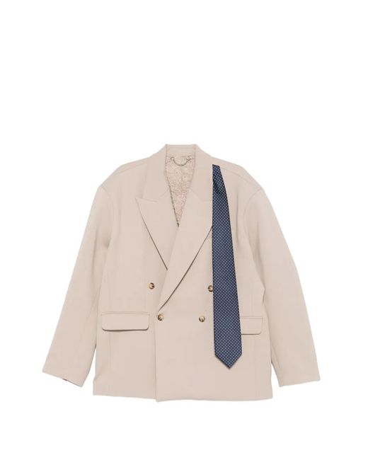 Charles Jeffrey Natural Double-Breasted Jacket