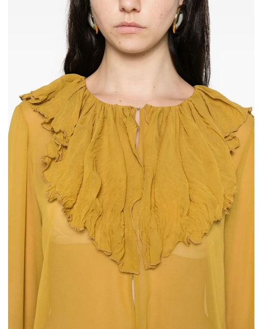 Occleus Yellow Macy Ruffled Blouse