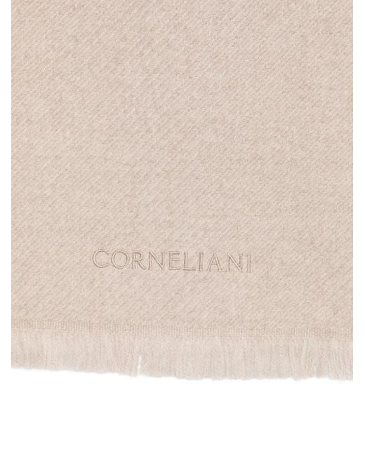 Corneliani Natural Herringbone-Pattern Scarf for men