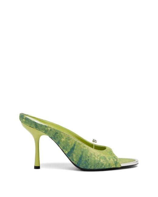 DIESEL Green D-Diam's Sa Distressed Sandals