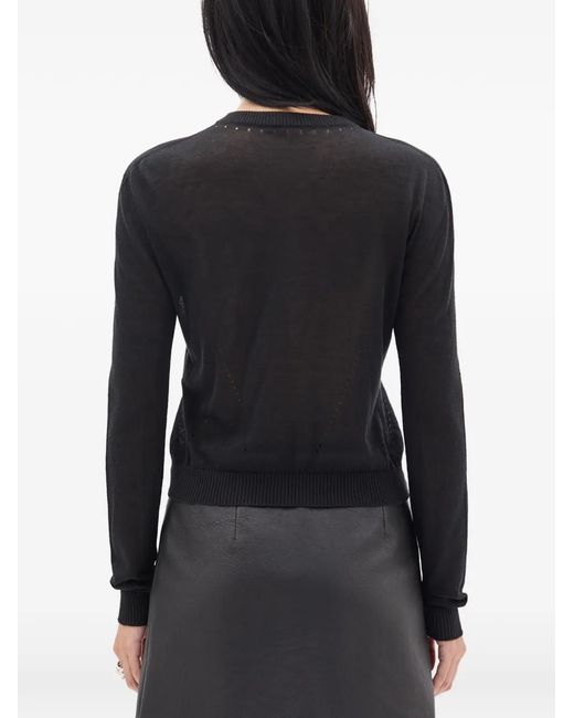 Ann Demeulemeester Black Cardigan En Maille