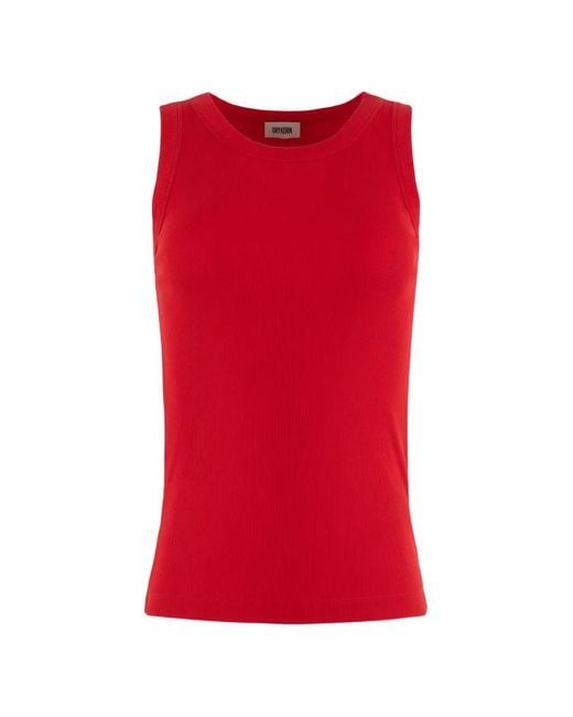 Drykorn Red Olina Ribbed Tank Top
