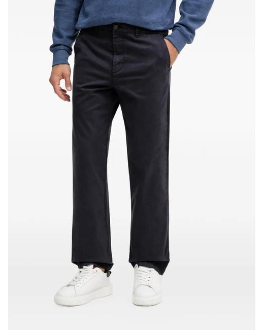 Benetton Blue Straight-Leg Chino Trousers for men