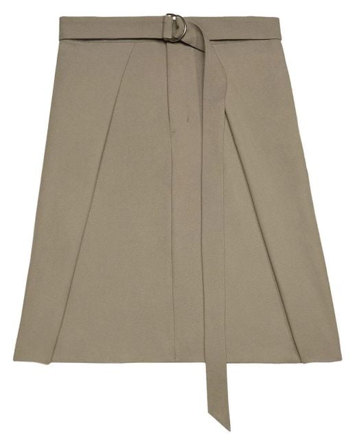 Jupe Ceinturée À Coupe Mi-Longue AMI en coloris Natural
