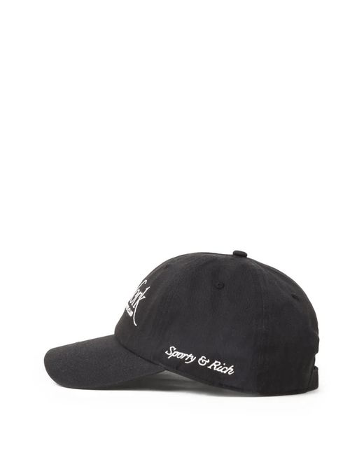 Sporty & Rich Black Ny 94 Embroidered Cap