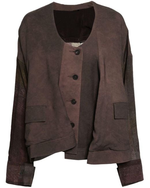 Ziggy Chen Brown Cut-out Panelled Jacket