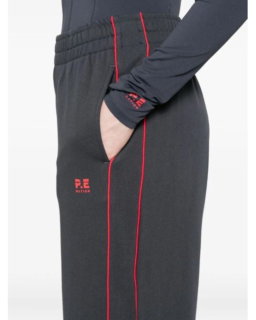 P.E Nation Gray Vita Side-stripe Track Pants