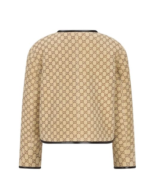 Gucci Natural Monogram Button-Fastening Jacket