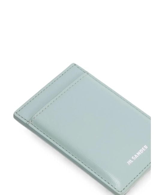 Jil Sander Green Magnetic Card Holder