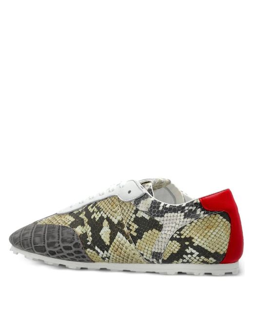 Marni Gray Crocodile-Effect Sneakers