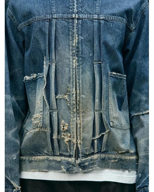Neighborhood Blue Veste En Jean À Effet Usé for men