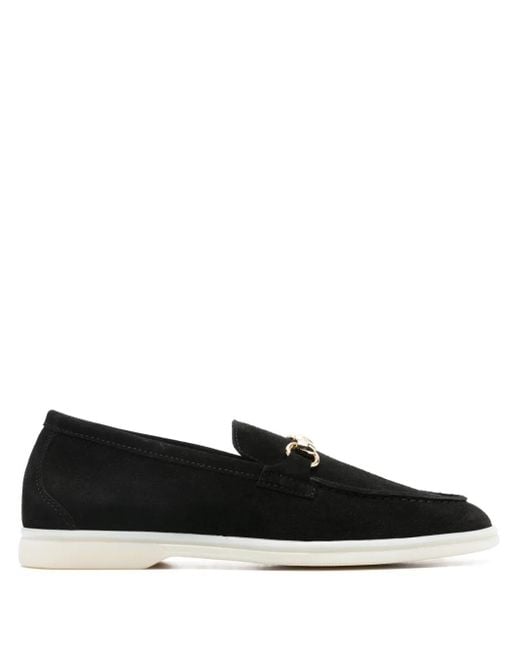 Scarosso Black Lilia Suede Loafers