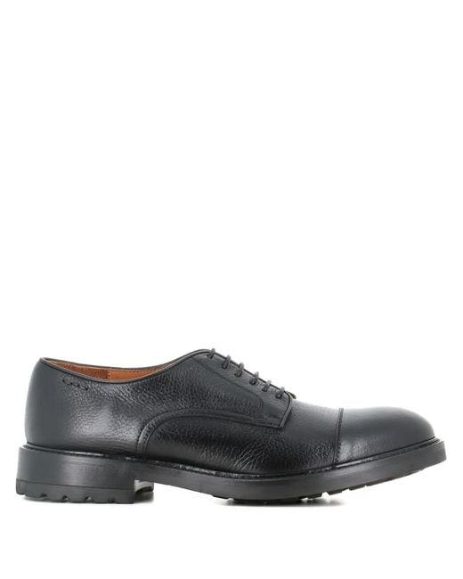 Alexander Hotto Gray Leather Cap-Toe Lace-Up Oxford Shoes for men
