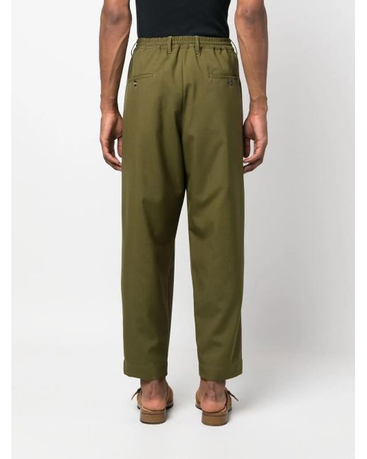 Marni Green Cropped Elasticated Trousers for men