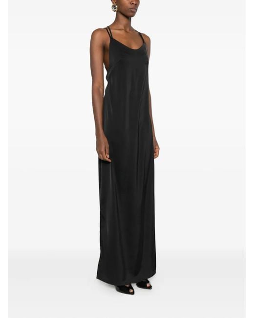 RHIZOME Black Merida Side-Split Maxi Dress