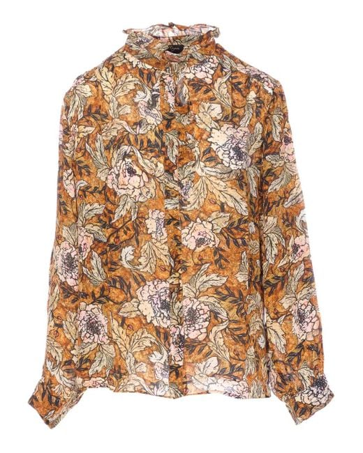 Yavi Brown Printed Long-Sleeved Shirt