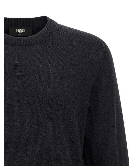 Fendi Blue Crew Neck for men