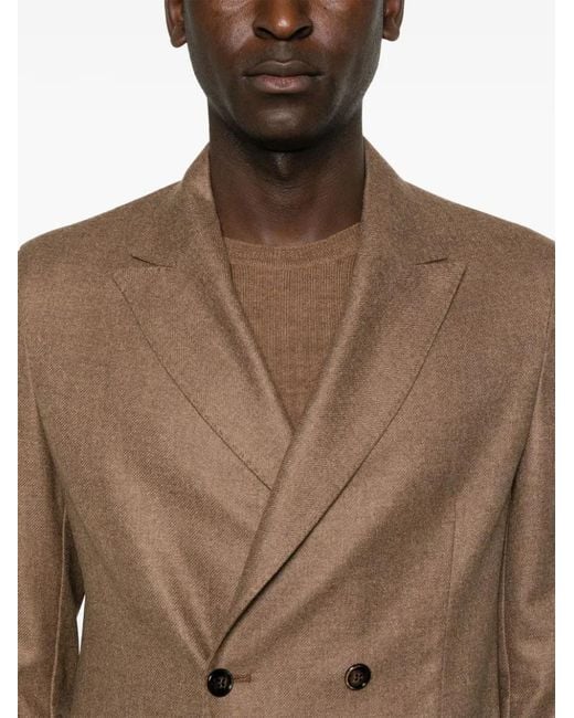 Barba Napoli Brown Flannel Blazer for men