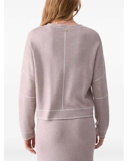 Liu Jo Gray Sweater With Stitching