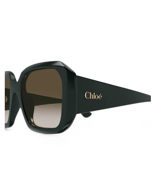 Chloé Black Bold Square-Frame Sunglasses