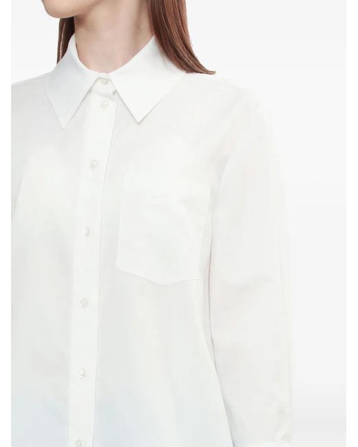 Simone Rocha White Lace-Trimmed Pocket Shirt