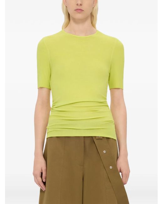 MSGM Yellow T-Shirt À Patch Logo