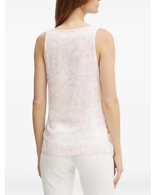 Silvian Heach White Patterned Scoop-Neck Blouse