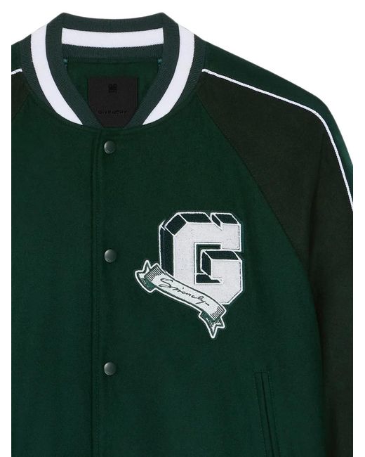 Givenchy Green College Varsity Jacket for men