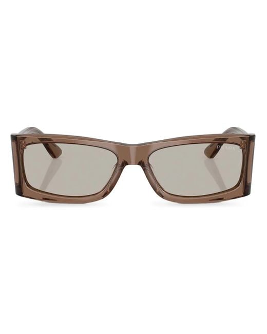 Prada Gray Rectangle-Frame Sunglasses for men