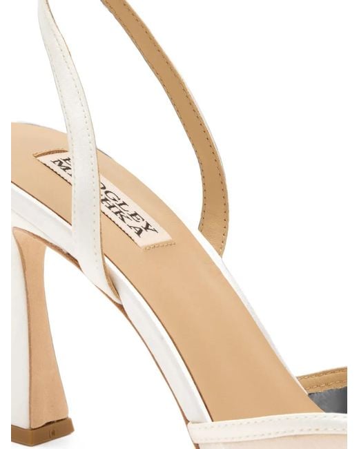 Badgley Mischka White Yordan Pointed-Toe Mesh Pumps