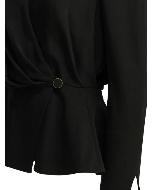 Chloé Black Haut Péplum À Design Drapé