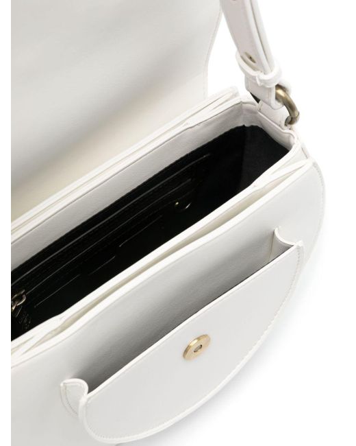 Bolso de hombro con placa del logo Just Cavalli de color White