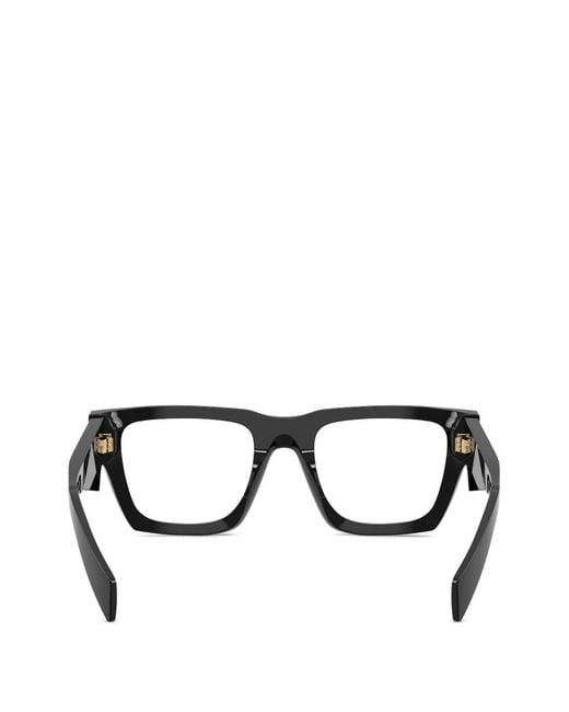 Prada Black Rectangle-Frame Glasses for men