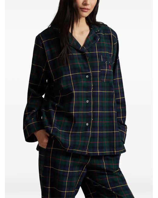 Polo Ralph Lauren Blue Tartan-check Pyjama Set