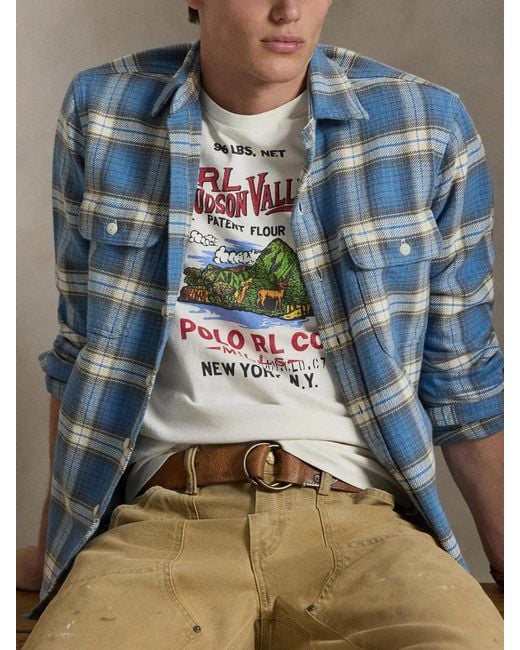 Polo Ralph Lauren White Crew-Neck Printed T-Shirt for men