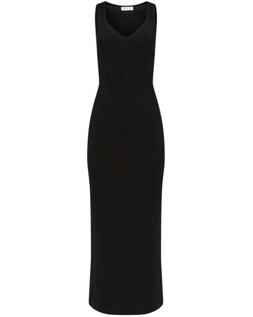 Nina Ricci Black Corset-Style Maxi Dress