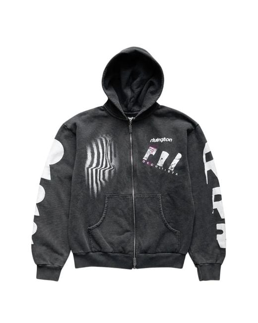 RRR123 Black Apocrypha Pious Graphic-Print Hoodie for men