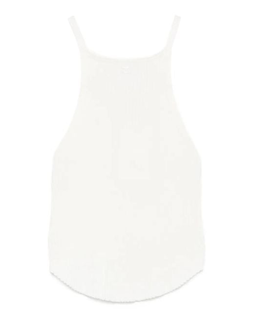 Canotta A Coste di Courreges in White