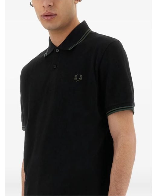 Fred Perry Poloshirt mit gestreiftem Detail in Black für Herren