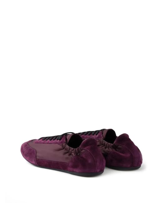 Prada Purple Collapse Re-Nylon Suede Sneakers for men