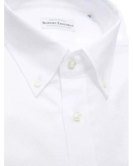 Robert Friedman White Button-Down Oxford Shirt for men
