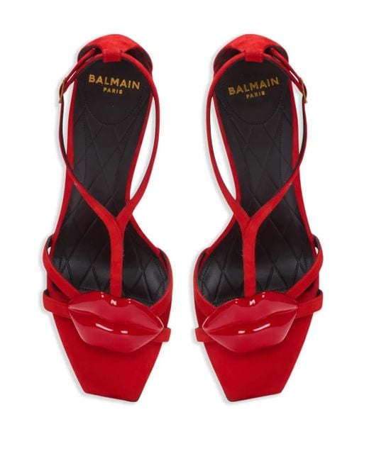 Sandali Lips di Balmain in Red