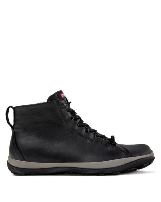 Camper Black Peu Pista Lace-Up Leather Sneakers for men